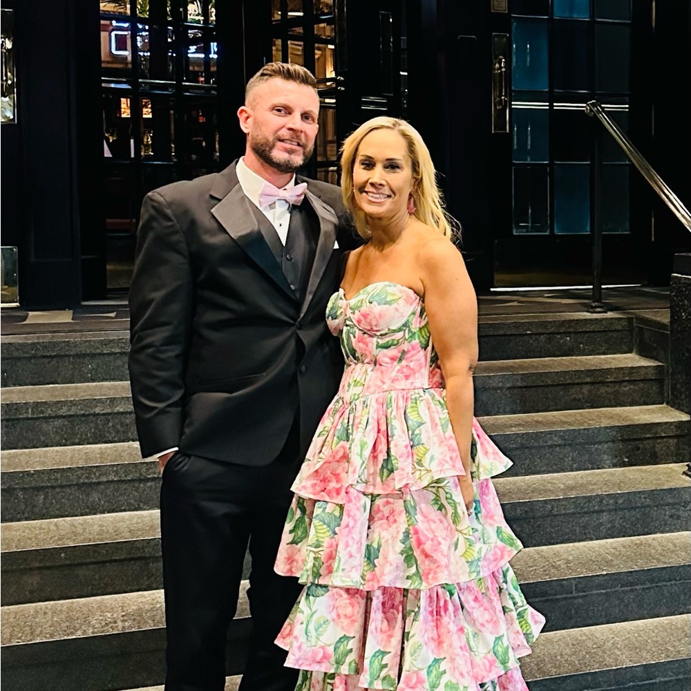 Jovani Floral Tiered Maxi Dress - Picture 8 of 8